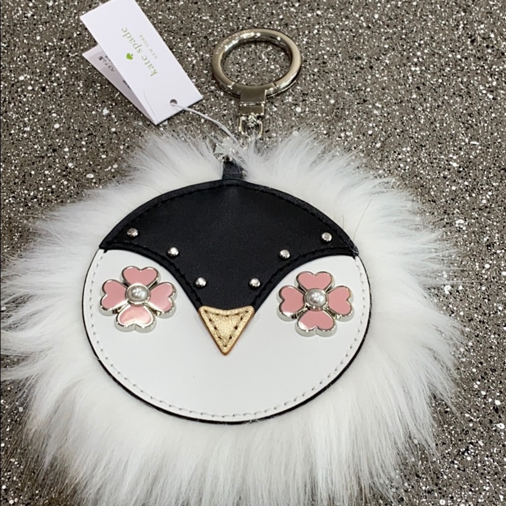 Kate Spade Penguin Poof Keychain - Picture 1 of 5